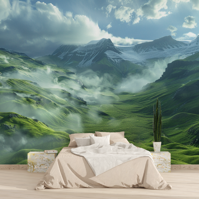 Papier peint panoramique montagne 3d tapisserie 2025