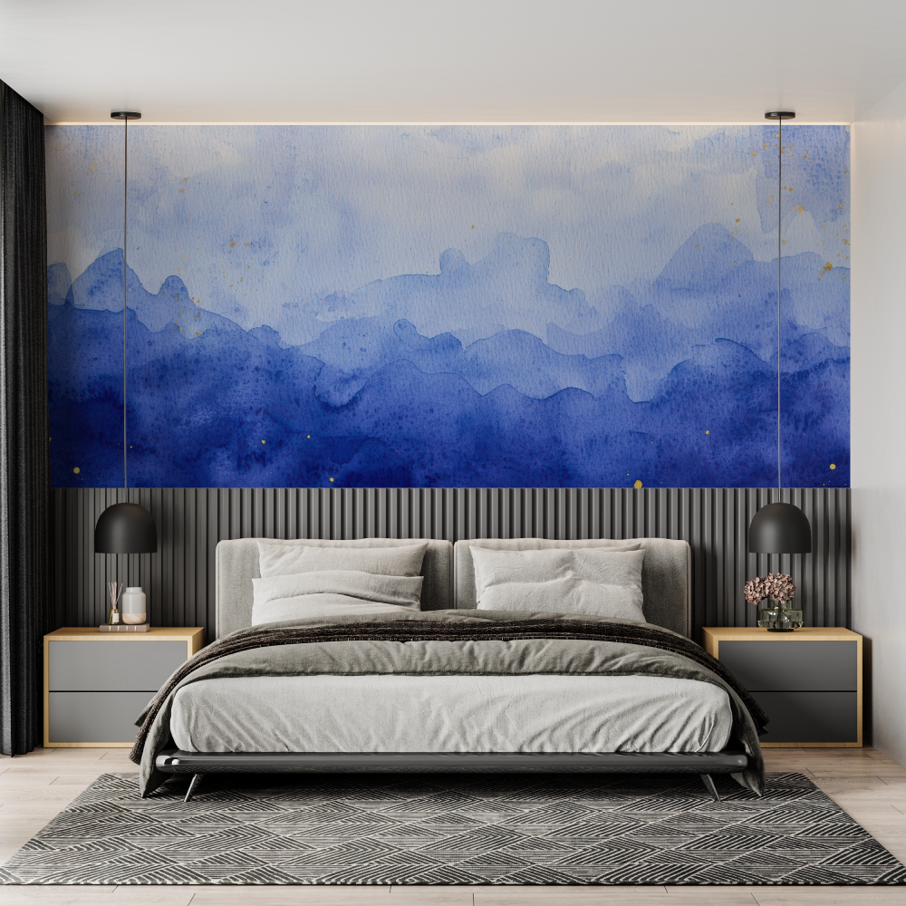 Papier peint aquarelle ciel enfant chambre adulte