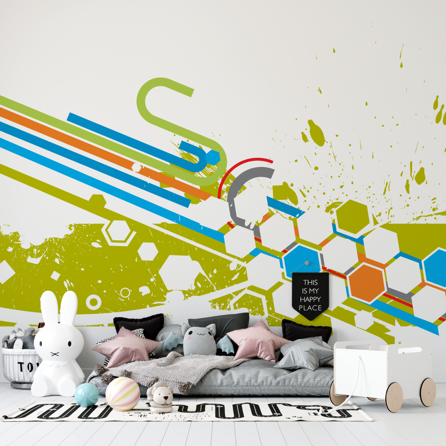 Papier peint logo foot tapisserie garcon