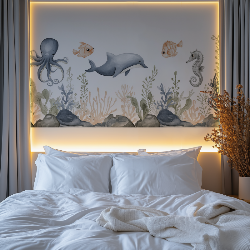 Watercolor see animals for kids... wallpaper chambre premium