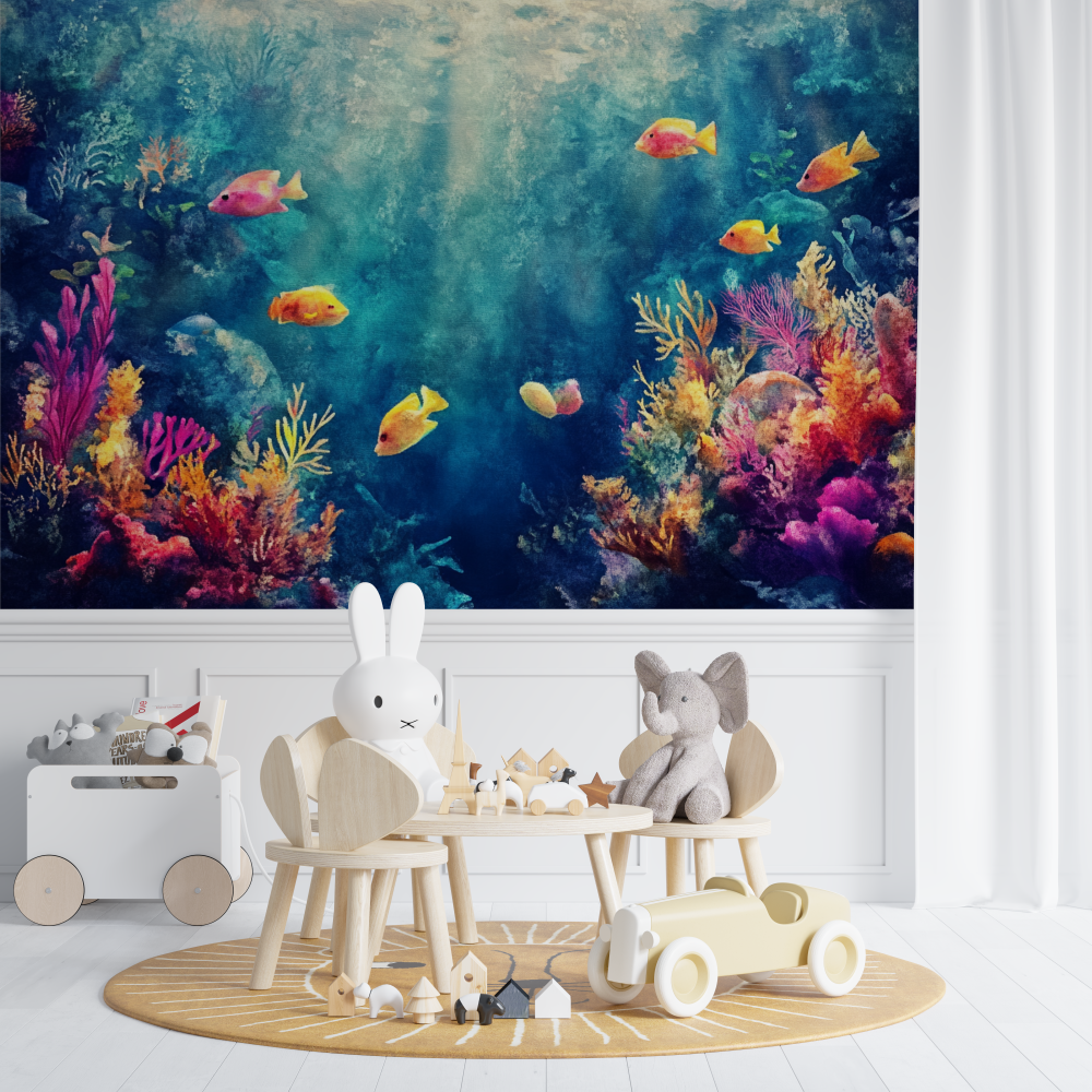Papier peint marin decouverte sous leau chambre de bebe