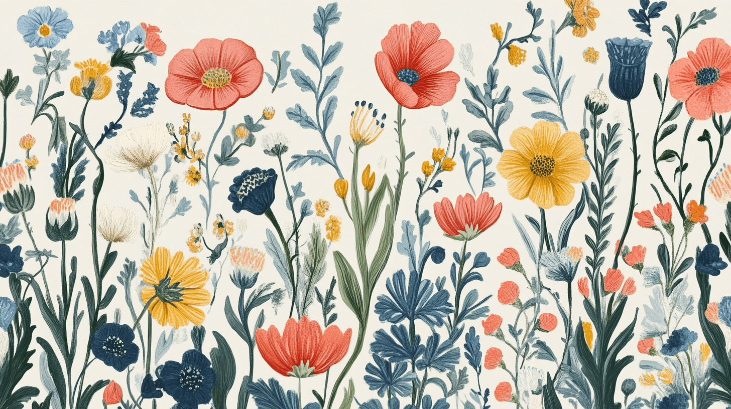 Papier Peint Fleur Naives