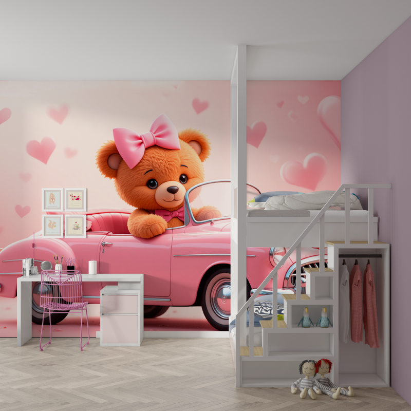 Papier peint pour chambre voiture fille mur chambre fille