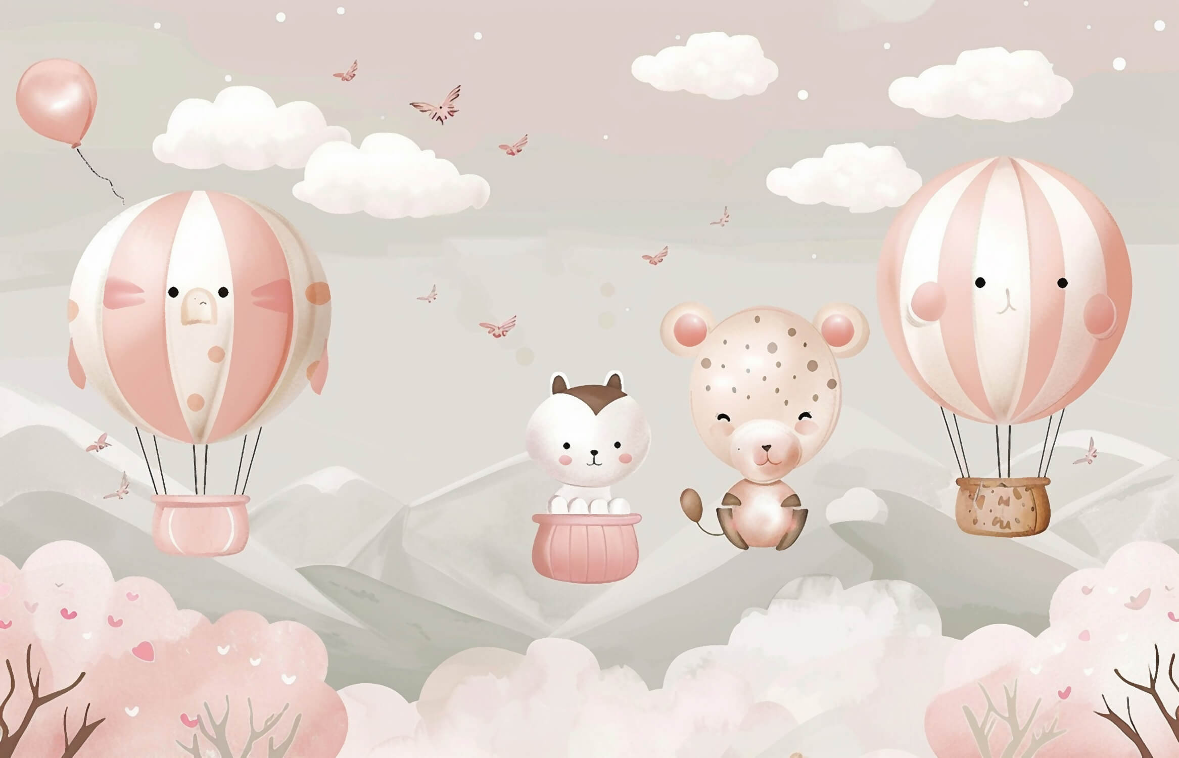 Papier Peint Pour Enfant Rose