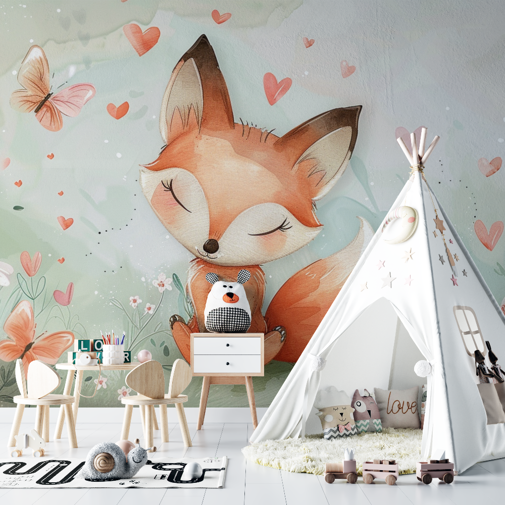 Papier peint bebe renard chambre nouveau ne chambre bebe