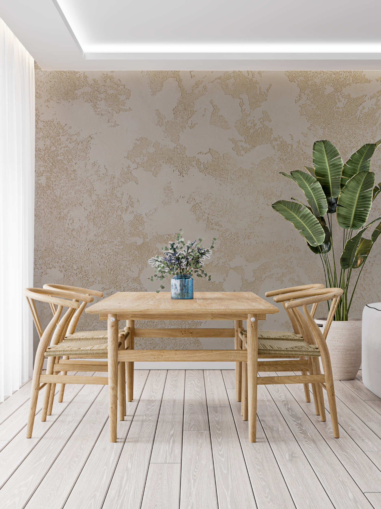 Papier Peint Taupe Et Doré - trompe l'oeil