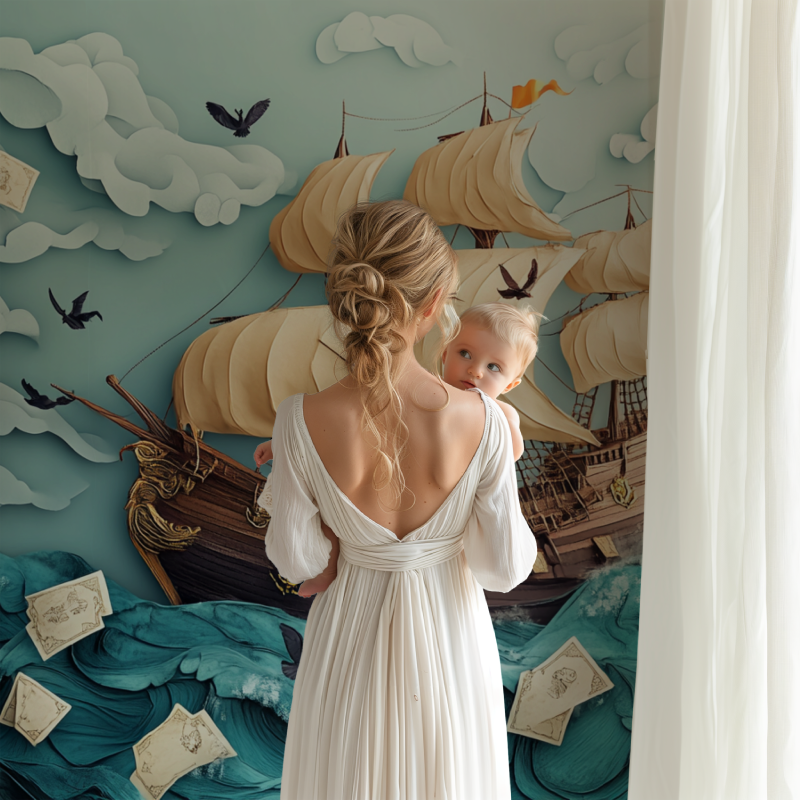 Papier peint pirates pour enfants bb123