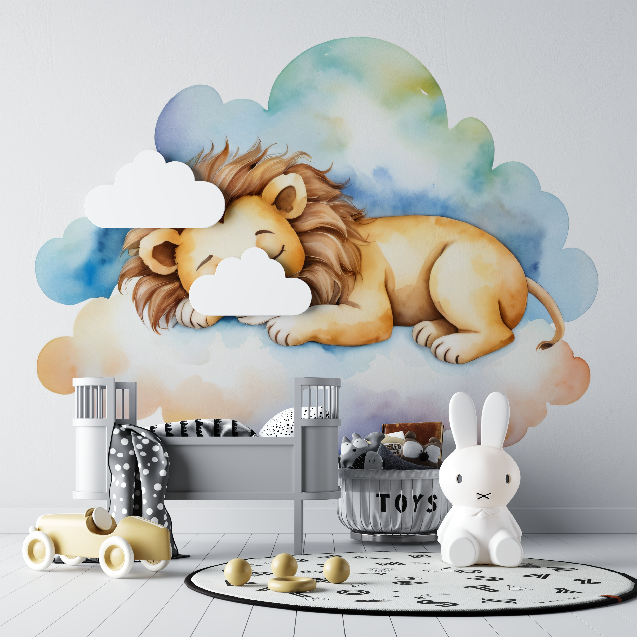 Papier peint lionceau endormi bebe tipi