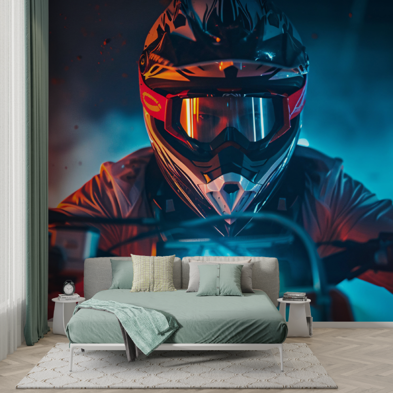 Papier peint moto cross led garcon123