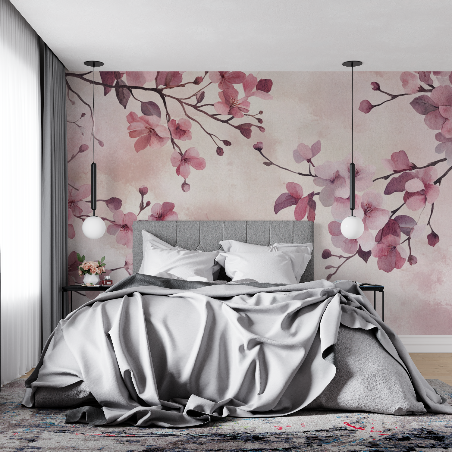 Papier peint branches fleuries tendance 4murs