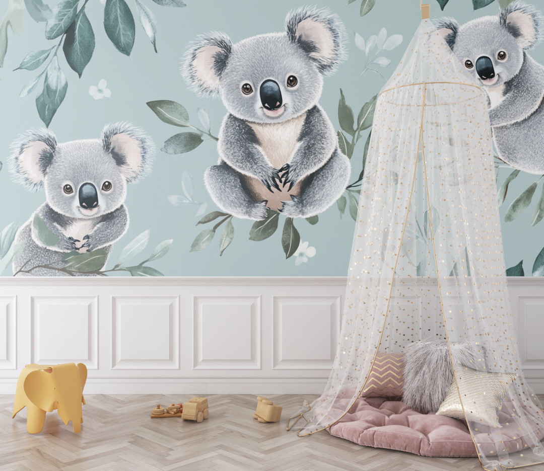 Papier peint koala calin de bebe bebe