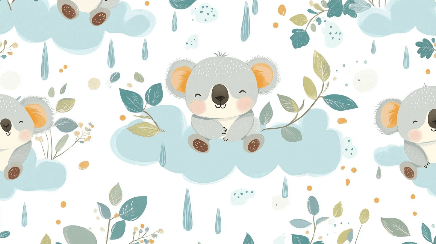 Papier Peint Koala Et Pluie De Câlins