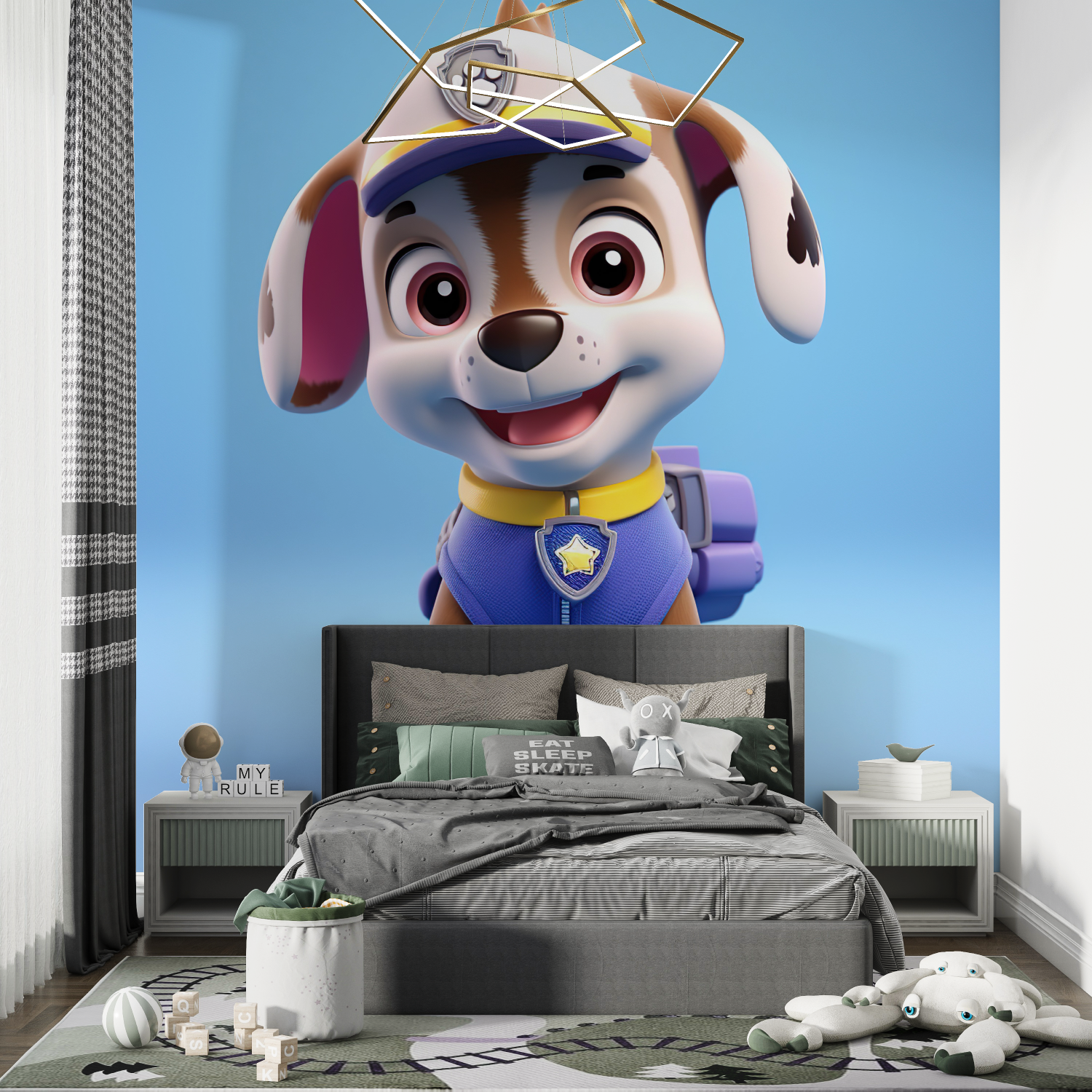 Papier peint pat patrouille 3d chambre de garcon