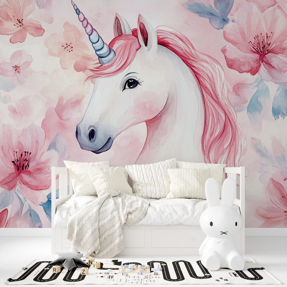 Papier peint intisse licorne gentleman tapisserie fille