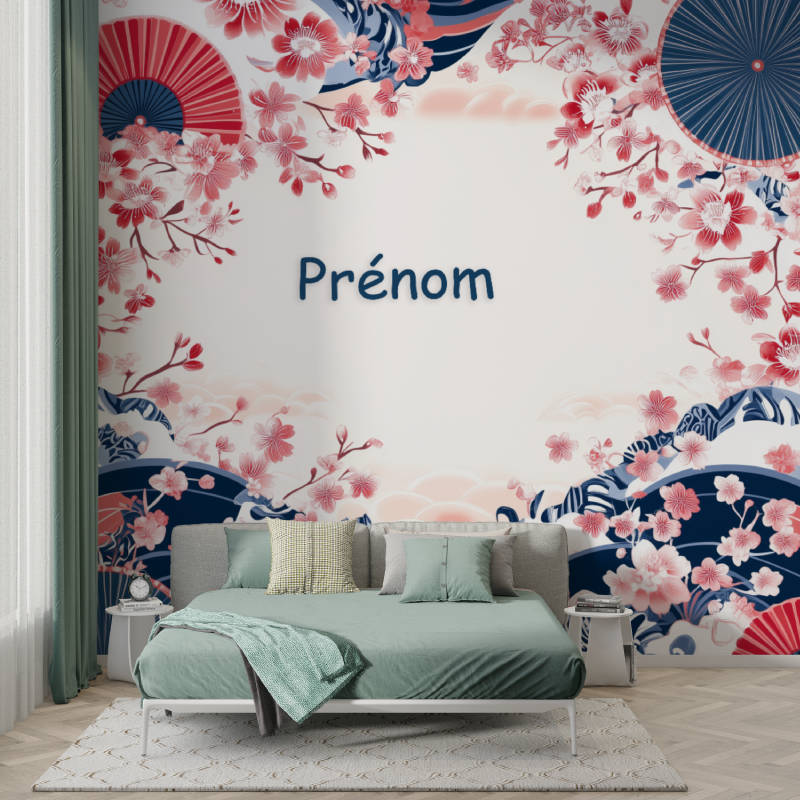 Papier peint prenom cerisier japonais murs