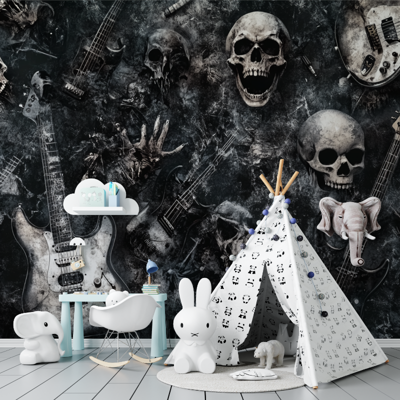 Papier peint metal musique tapisserie murs