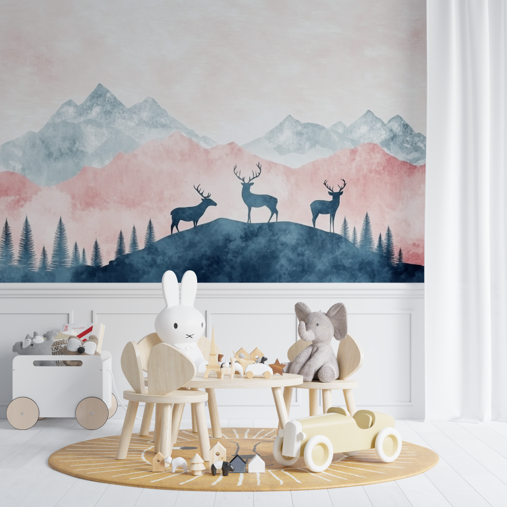 Papier peint fille classique ce...gne design chambre de bebe