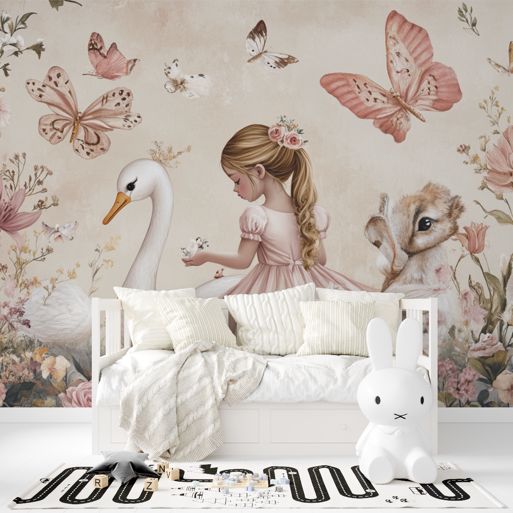 Papier peint princesse et ses amis tapisserie fille