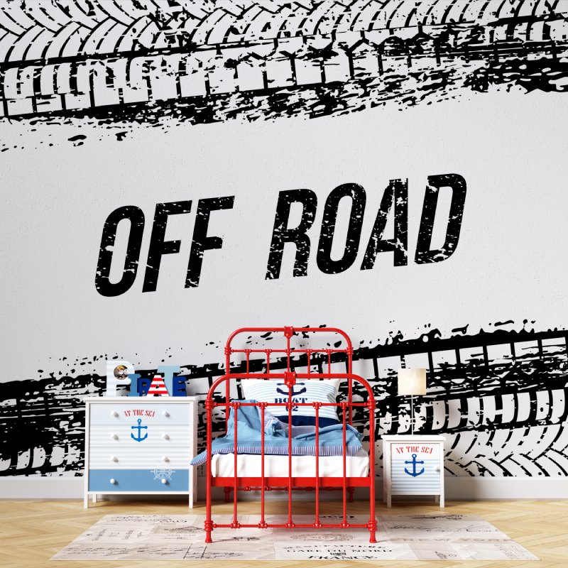 Frise papier peint pneu moto blanc garcon567