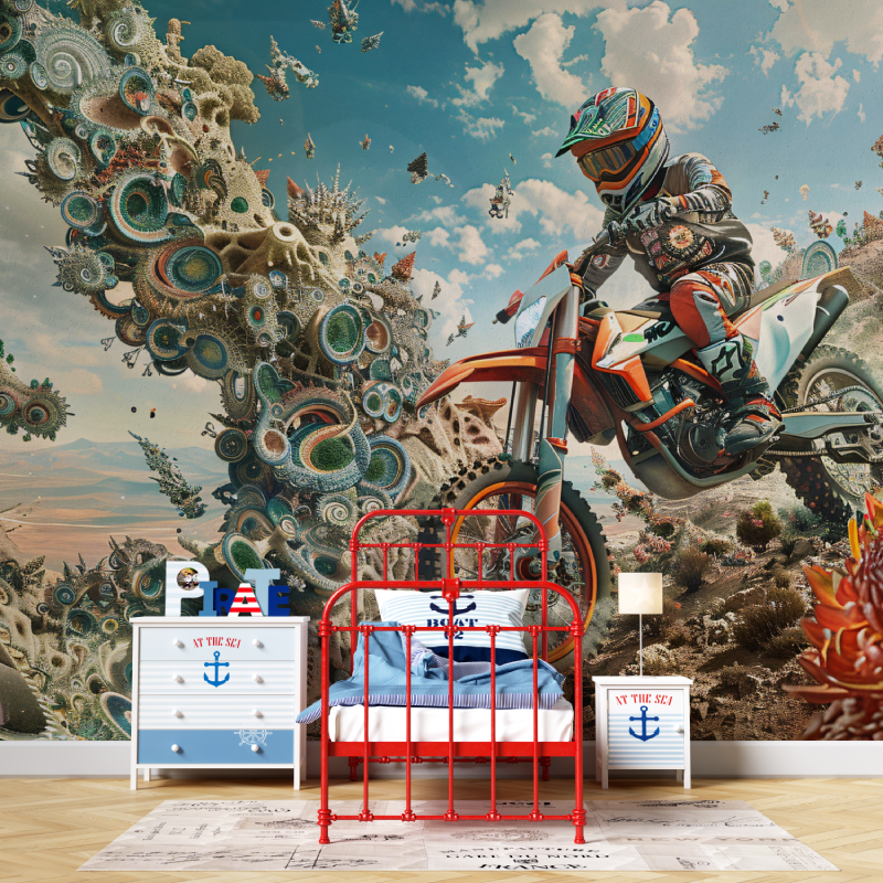 Papier peint moto enfant garcon567