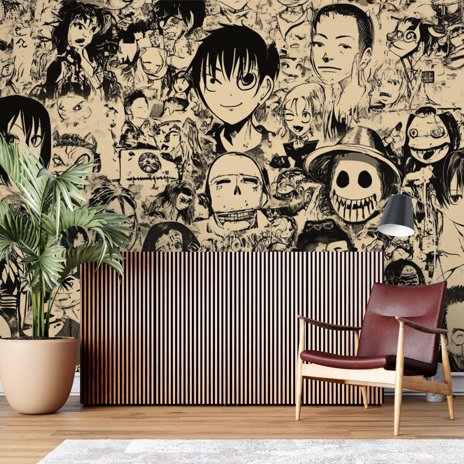 Papier peint vintage manga sur mesure