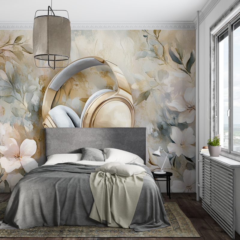 Papier peint casque delicat piece ados