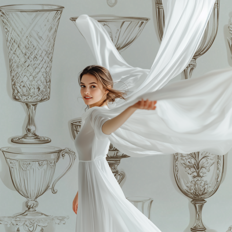 Papier peint vintage verre deau blanc modele