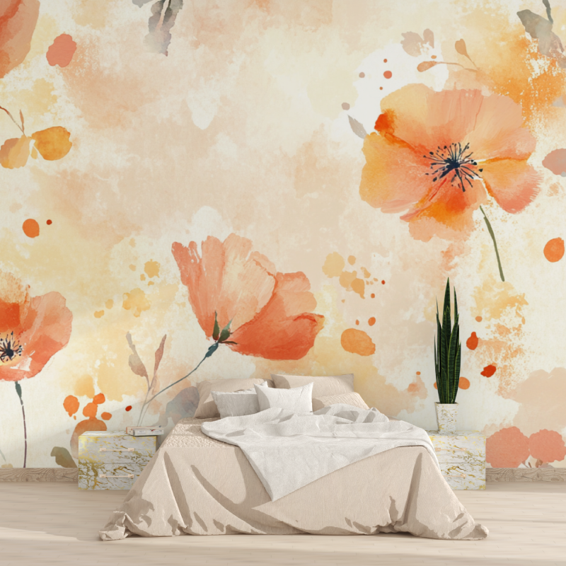 Papier peint aquarelle fleurs e...ade colore tapisserie 2025