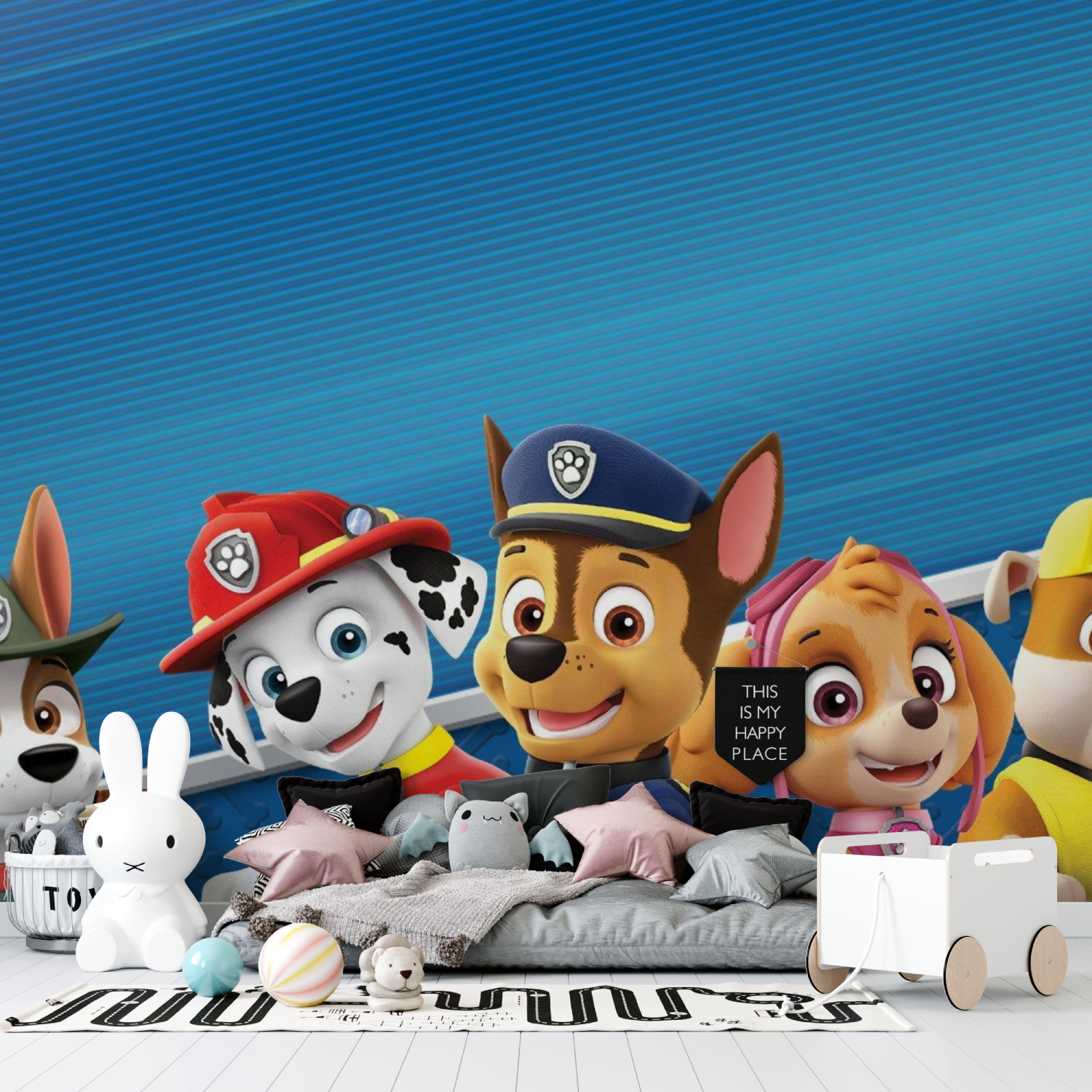Papier peint pat patrouille panoramique tapisserie garcon