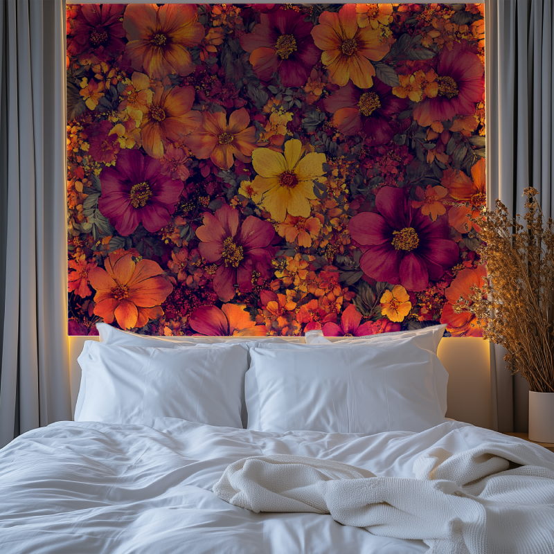 Papier peint fleur lyberty chambre premium