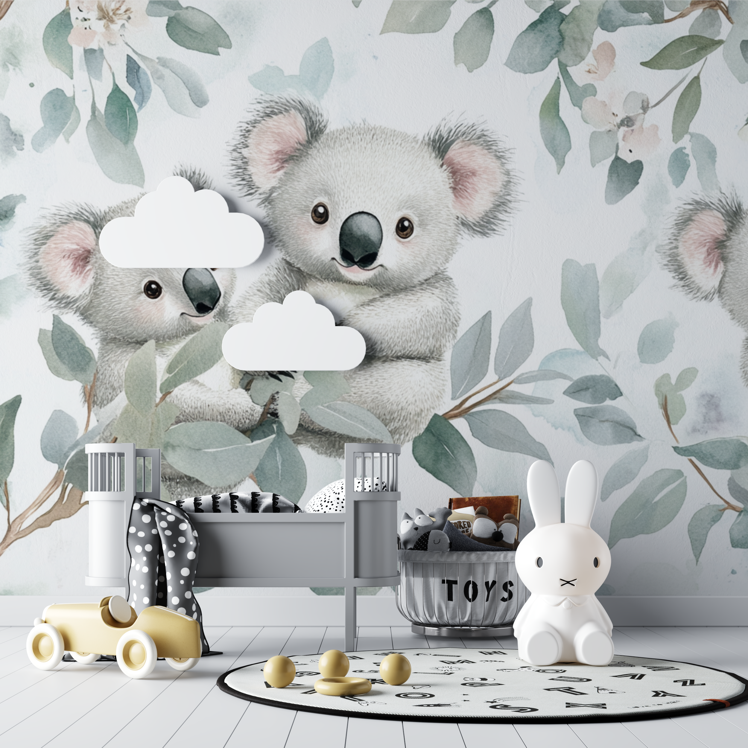Papier peint koala et instants tendres bebe tipi