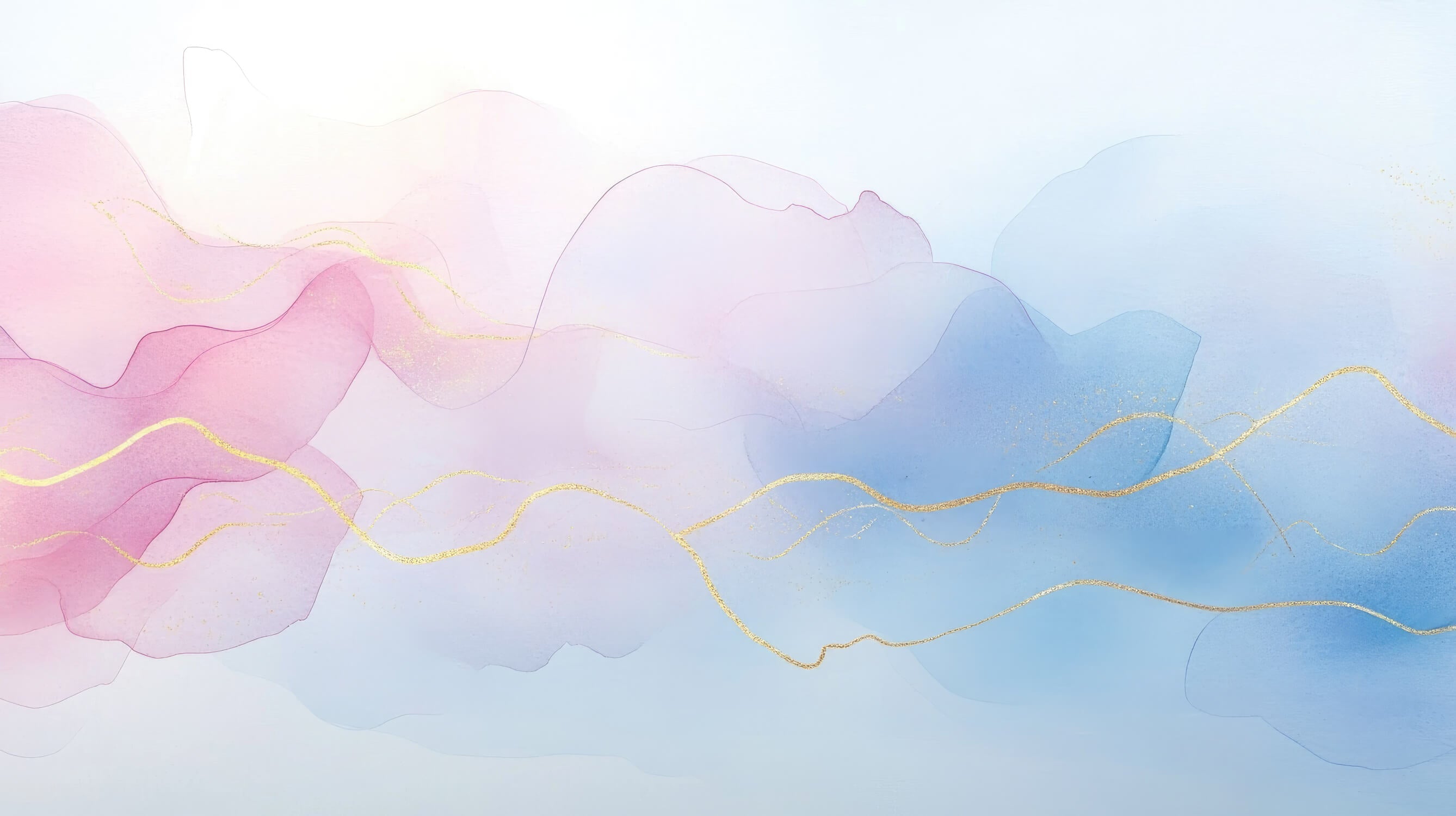 Papier Peint Aquarelle Rose Dorée