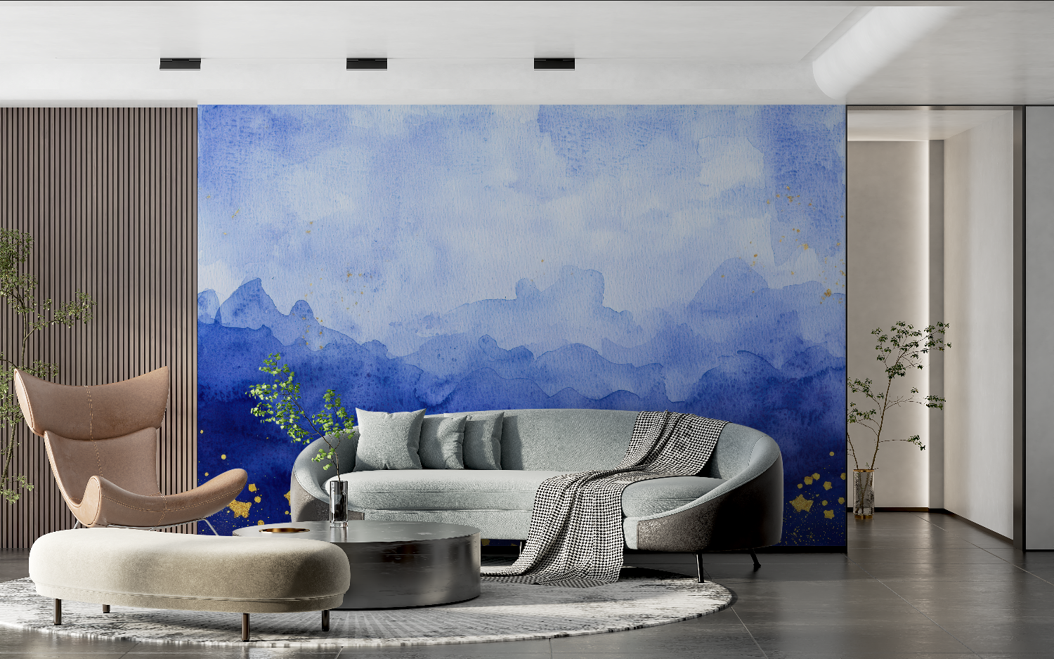 Papier peint aquarelle ciel enfant tendance 2024