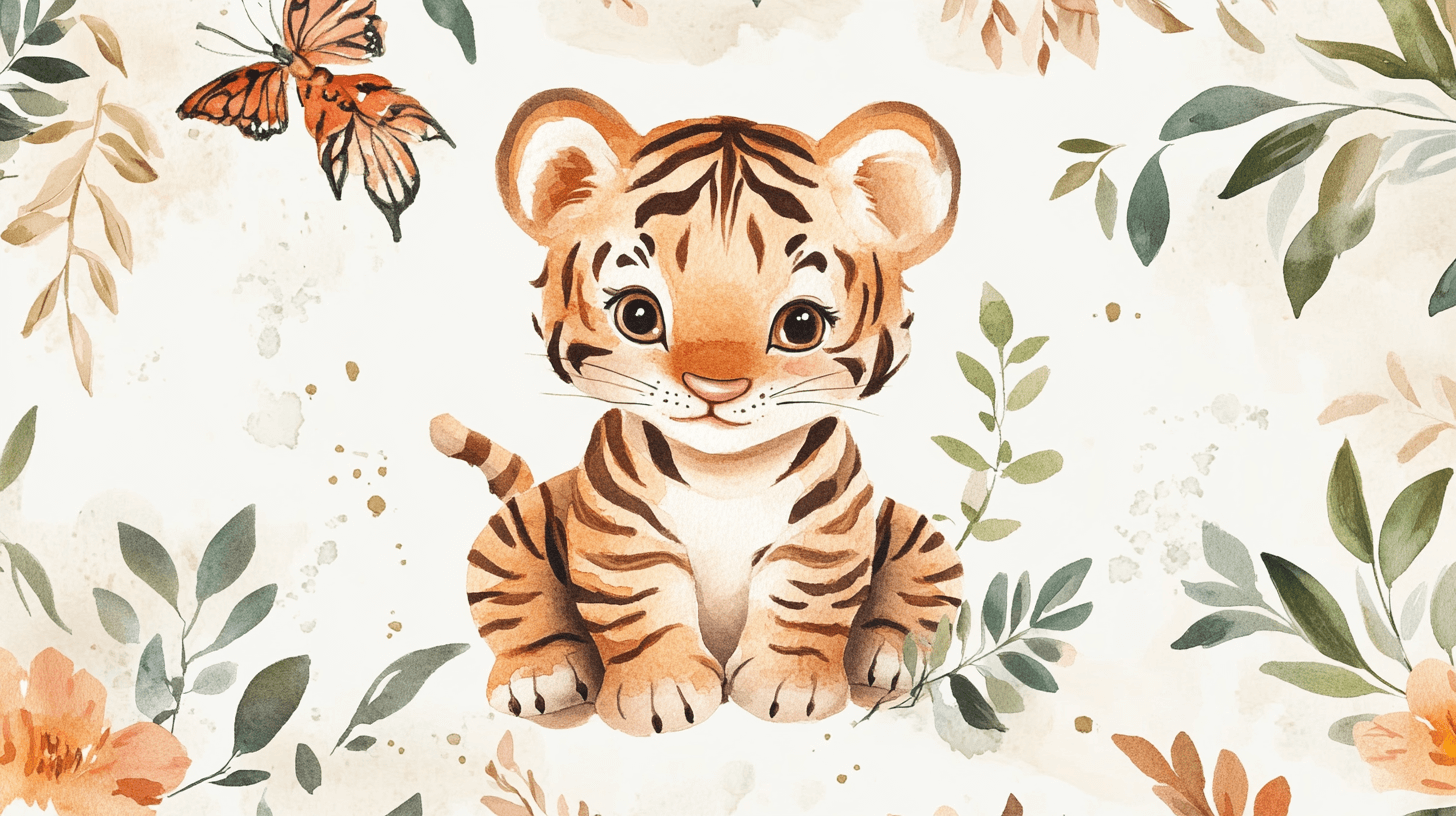 Papier Peint Tigre Safari Enfant