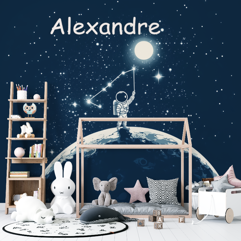 Papier peint prenom garcon astronaute 12