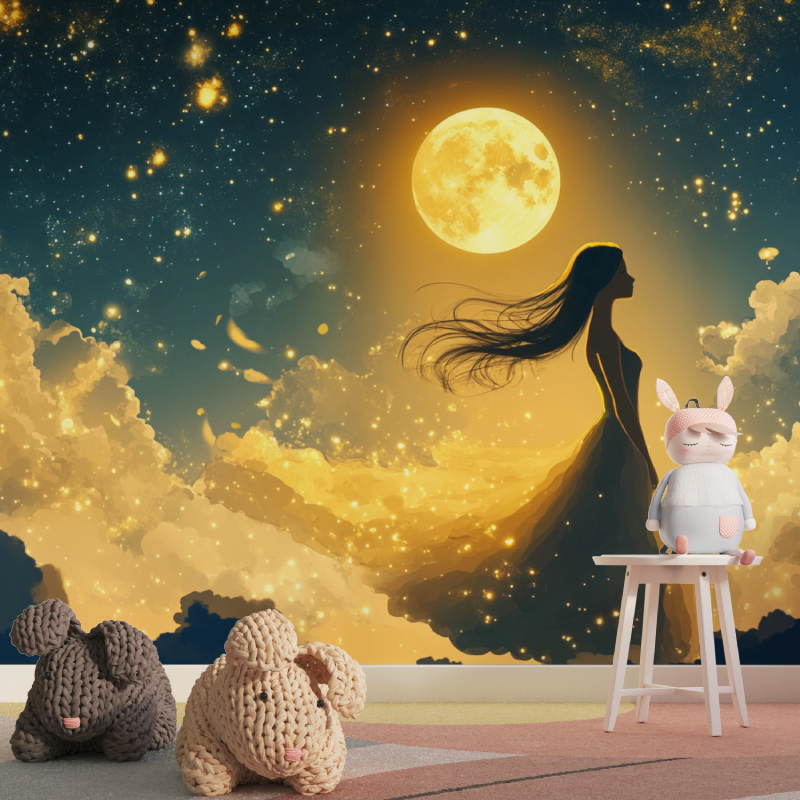 Papier peint princesse sous les...iles tapisserie pour fille