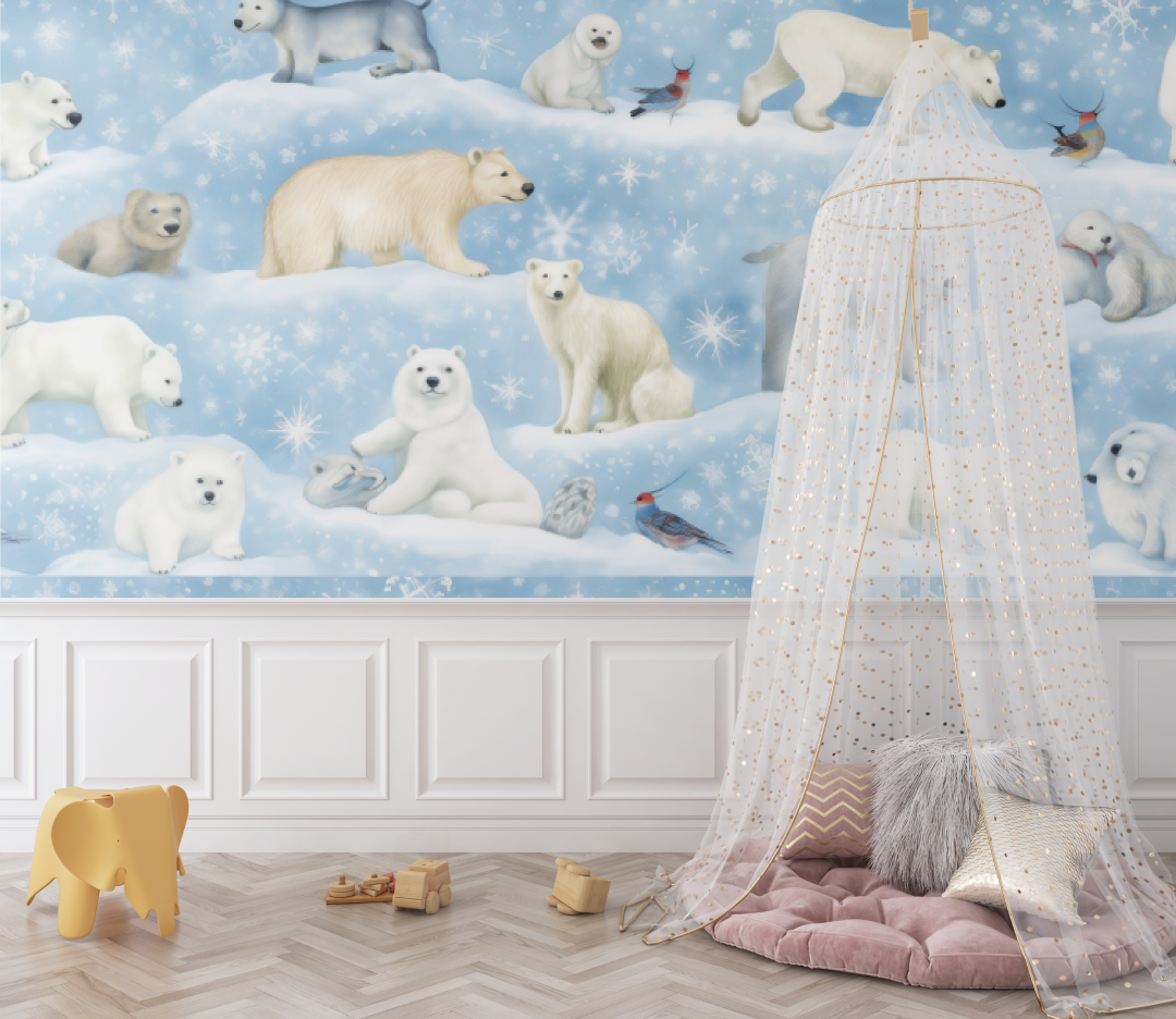 Papier Peint Bébé Ours Polaire - bebe tipi