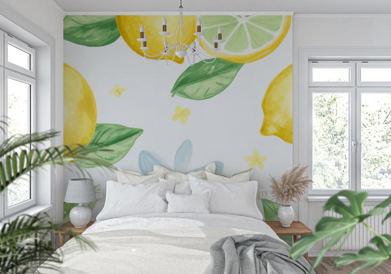 Papier Peint Jaune Et Vert - tapisserie pano