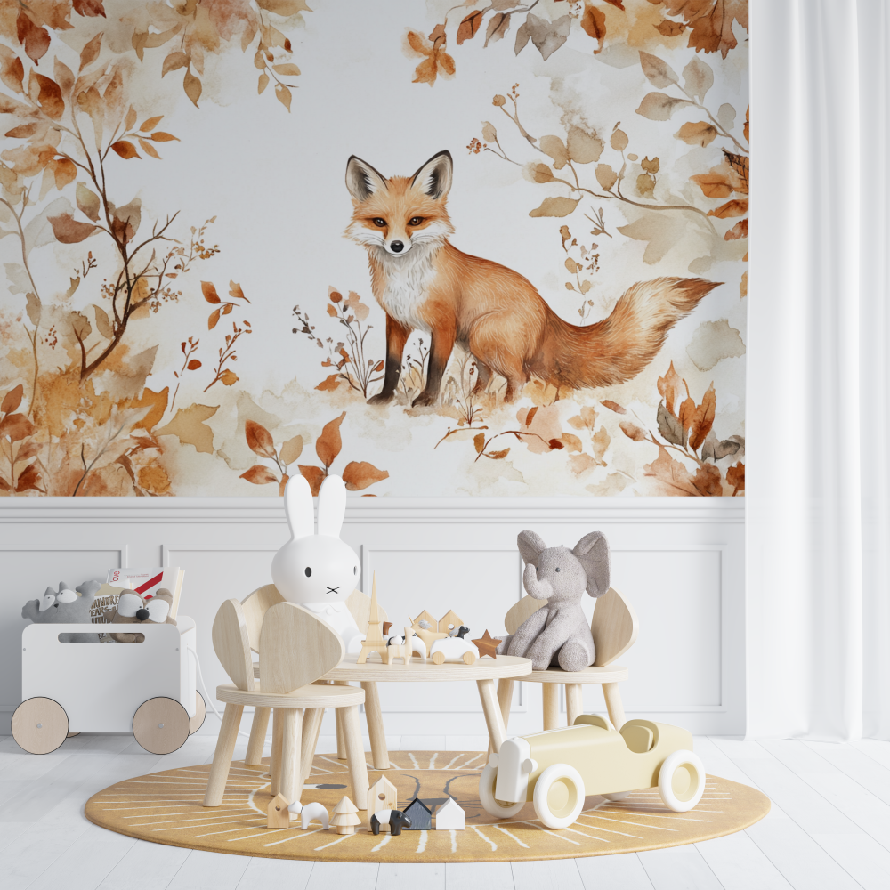 Papier peint renard chambre bebe chambre de bebe