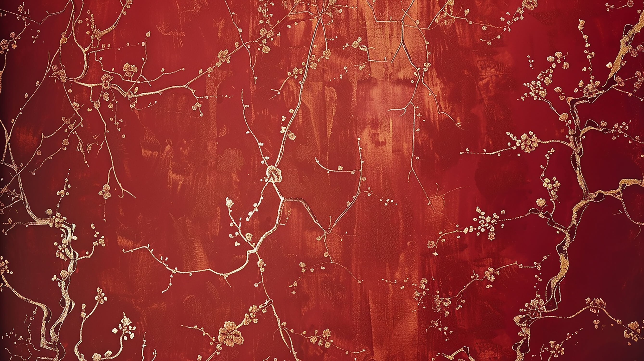 Papier Peint Rouge Et Doré