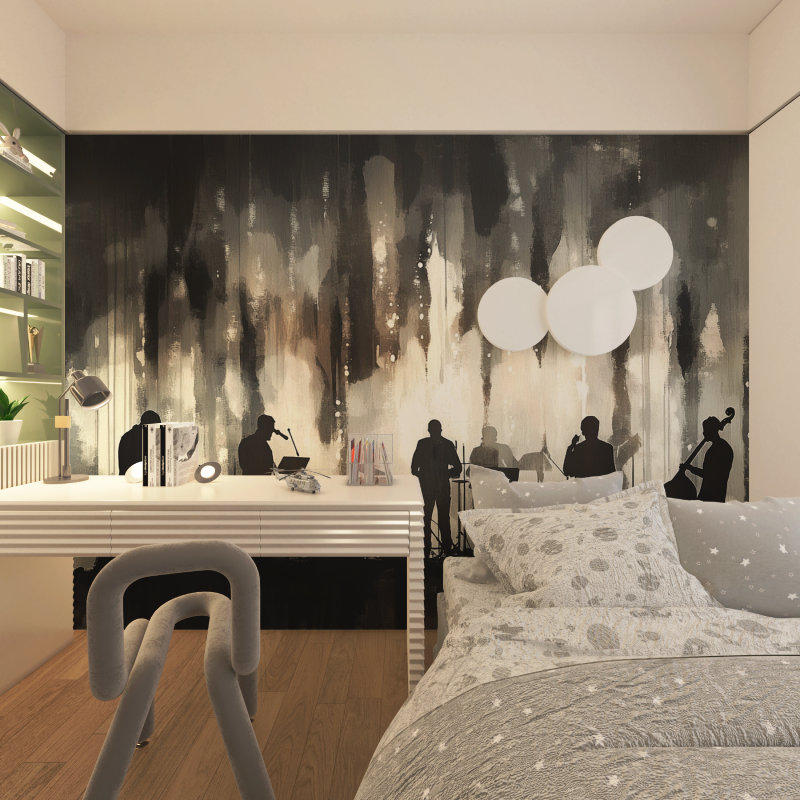 Papier peint deco musique chambre adolescents