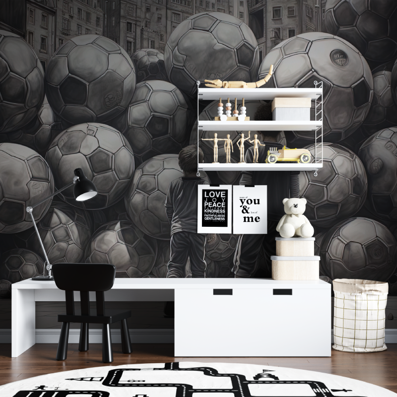 Papiers peint foot noir et blan...on tapisserie chambre ados