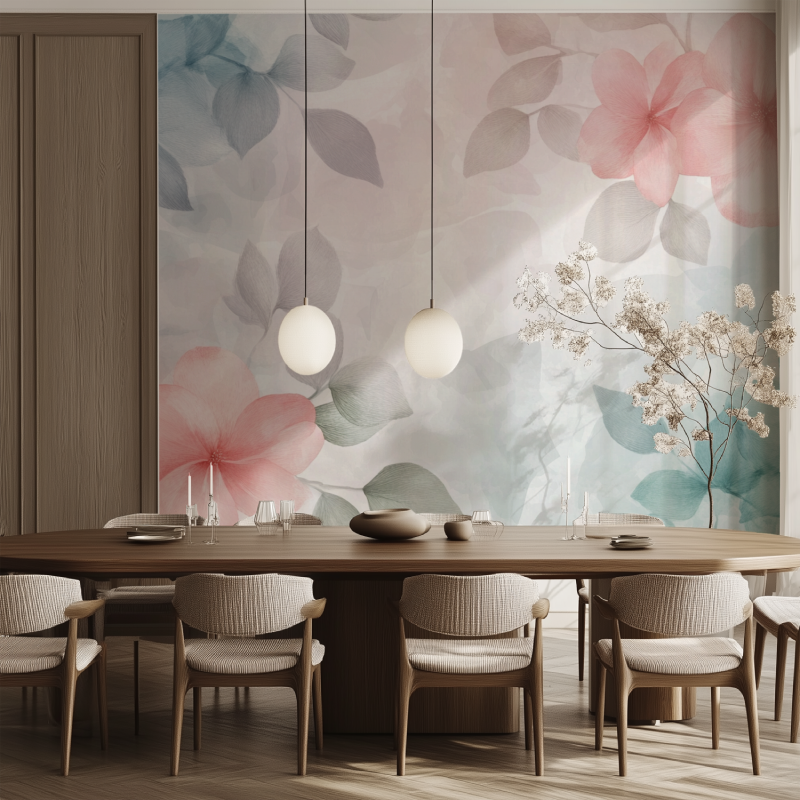 Papier peint fleur chambre bebe salle manger tendance