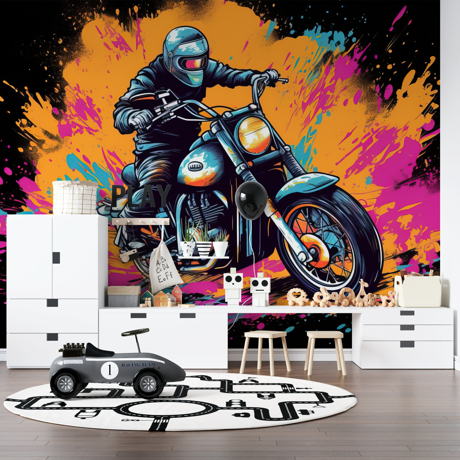 Papier peint graffiti moto pano anime