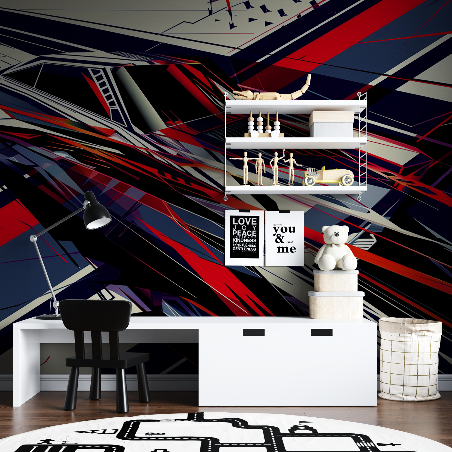 Papier peint deco voiture de sport tapisserie garcon