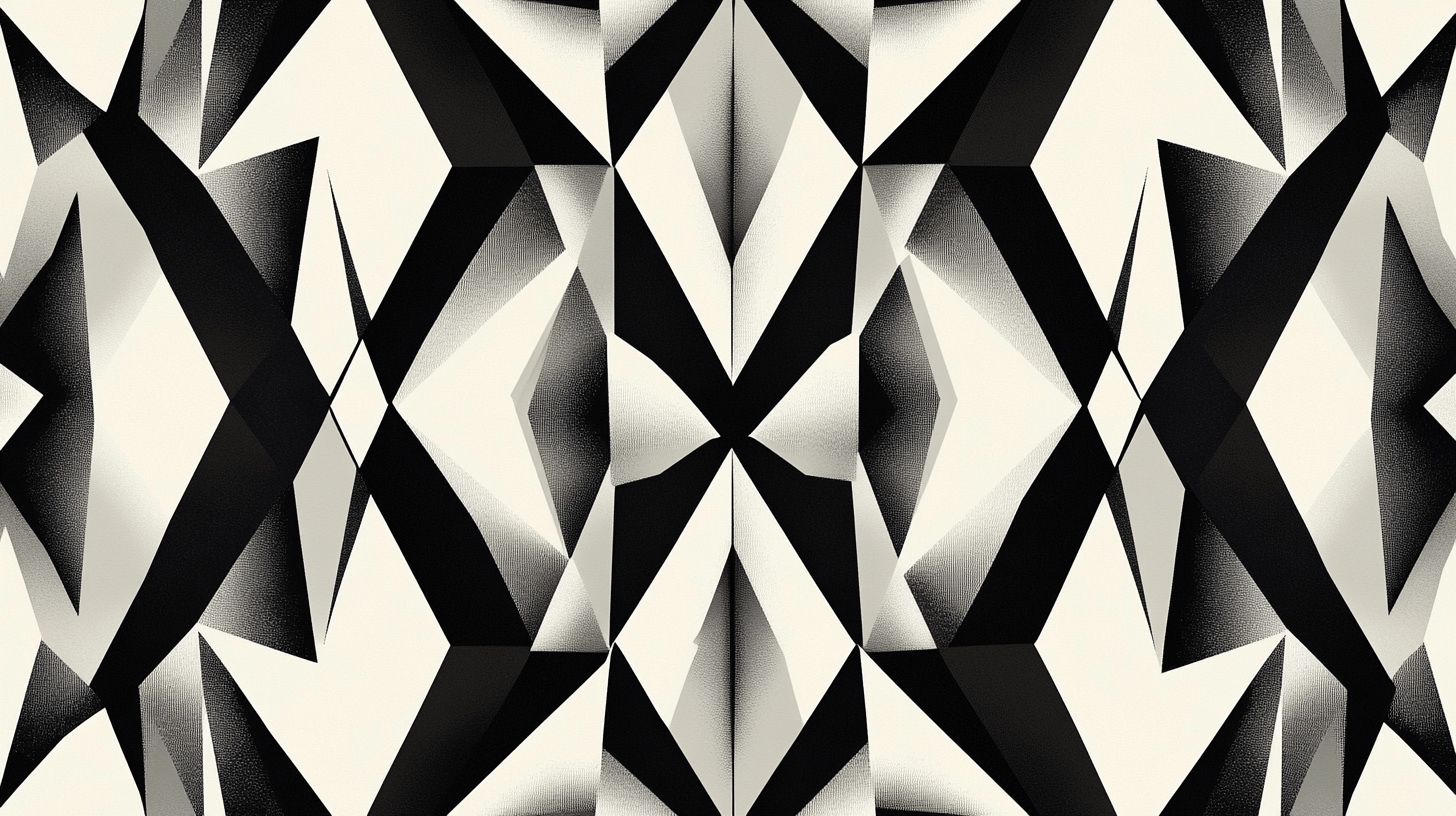 Papier Peint Vintage Noir Et Gris Formes Géo