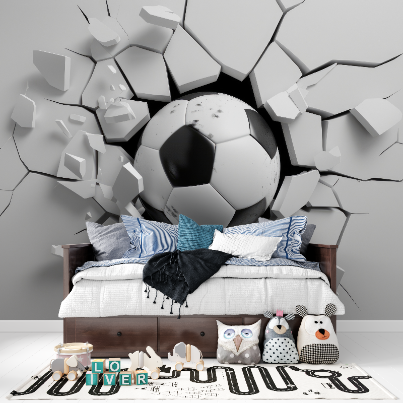 Papier peint tapisserie 3d foot tapisserie pour ado