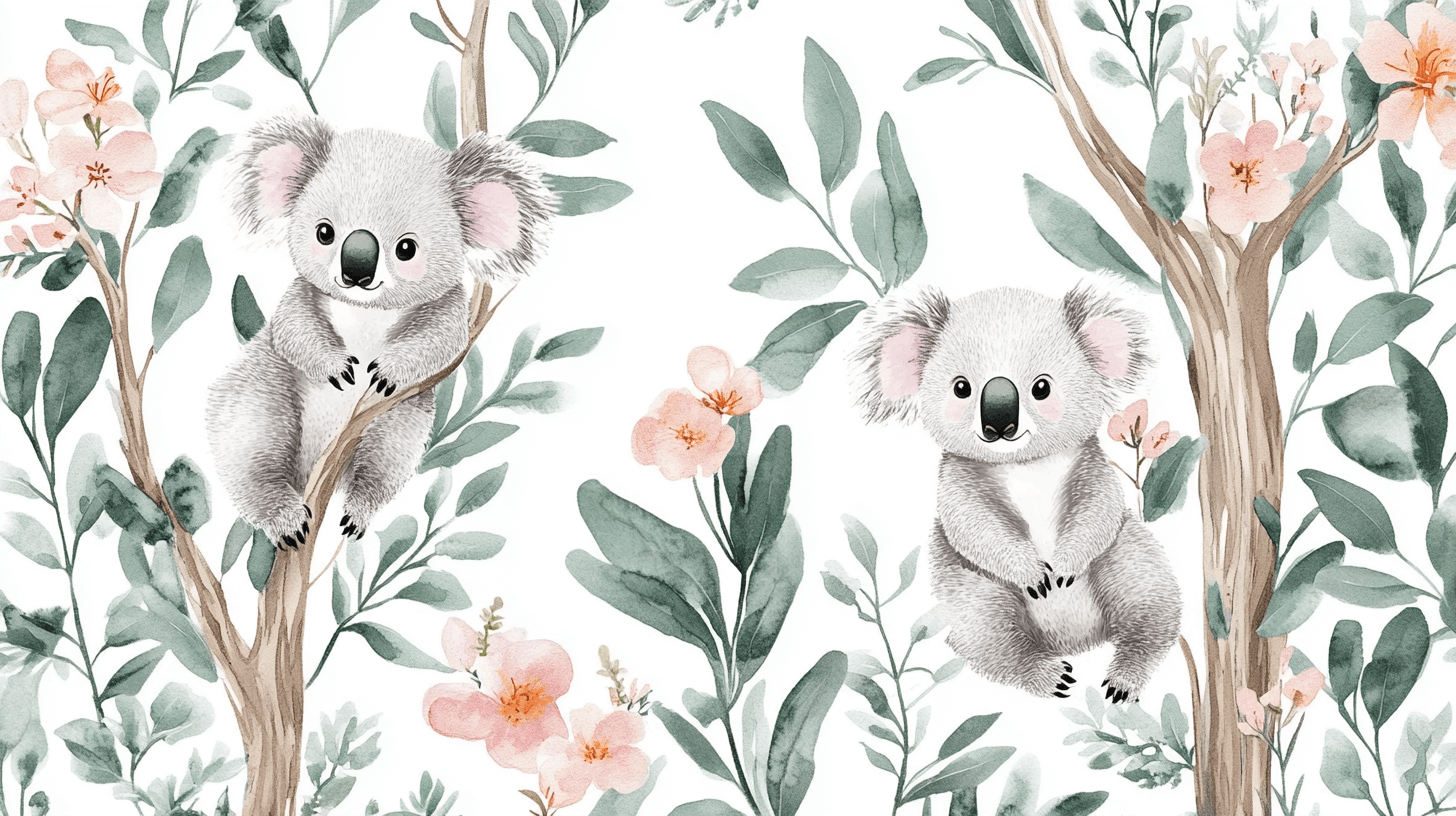 Papier Peint Koala Dans Un Jardin Aérien