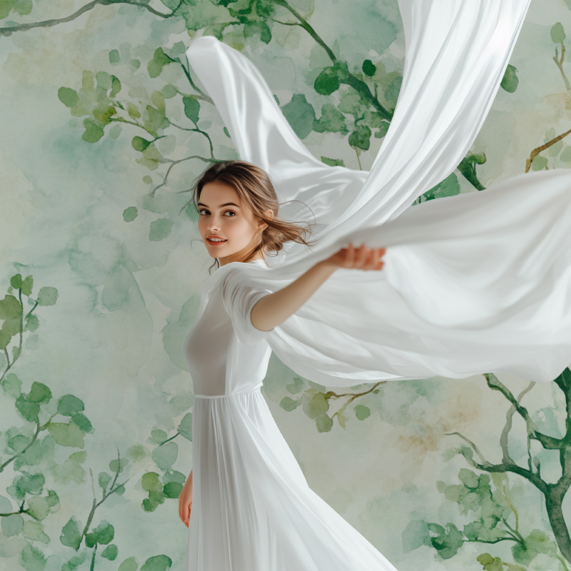 Papier peint arbre feuillu modele