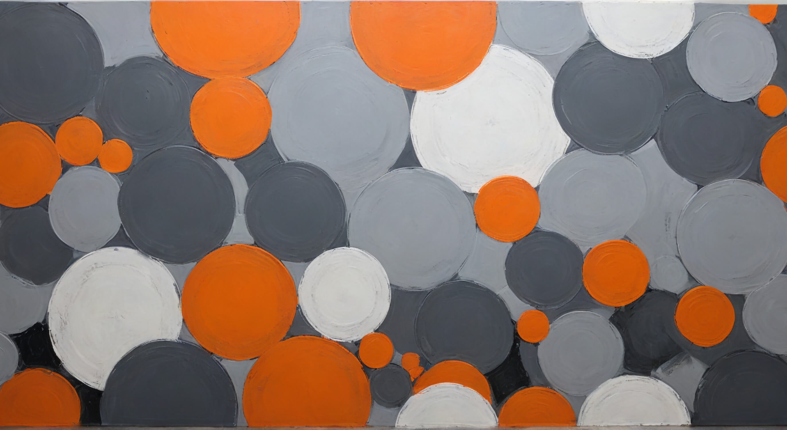 Papier Peint Gris Et Orange Ronds